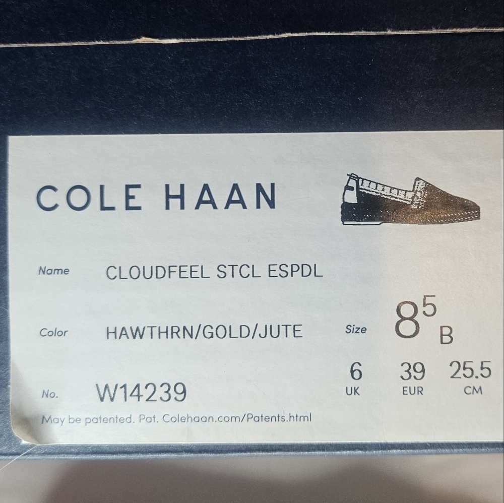 Cole Haan Cloud Feel Stretch Knit Espadrille Hawthorn Gold NWT Foam Comfy Slipon - Picture 12 of 14
